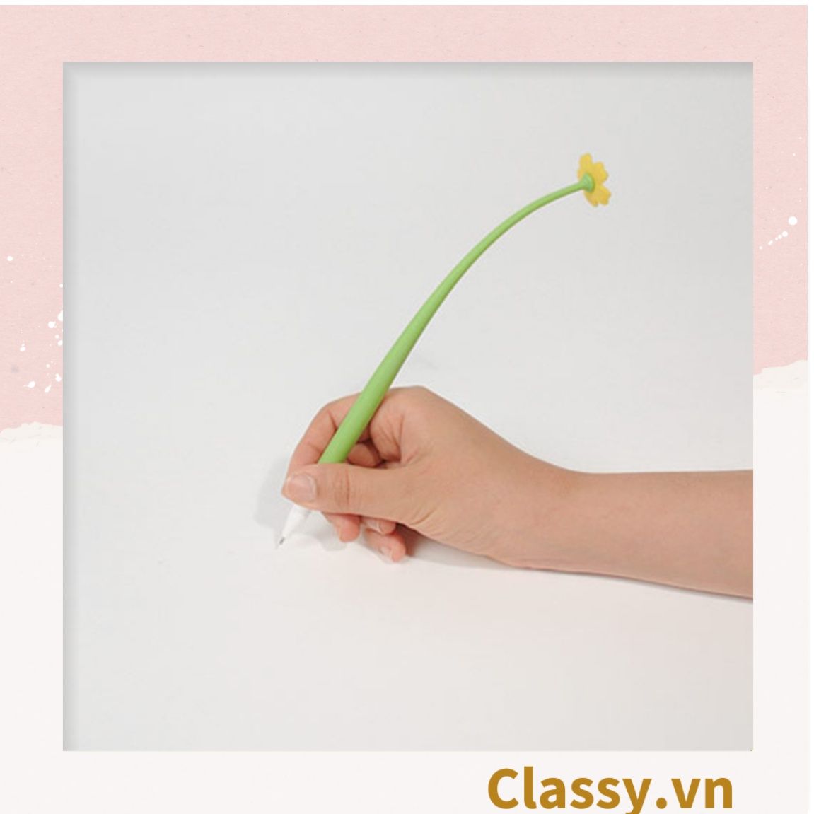  Classy Bút bi, bút gel mực đen hình bông hoa nhiều màu ngẫu nhiên PK1418 