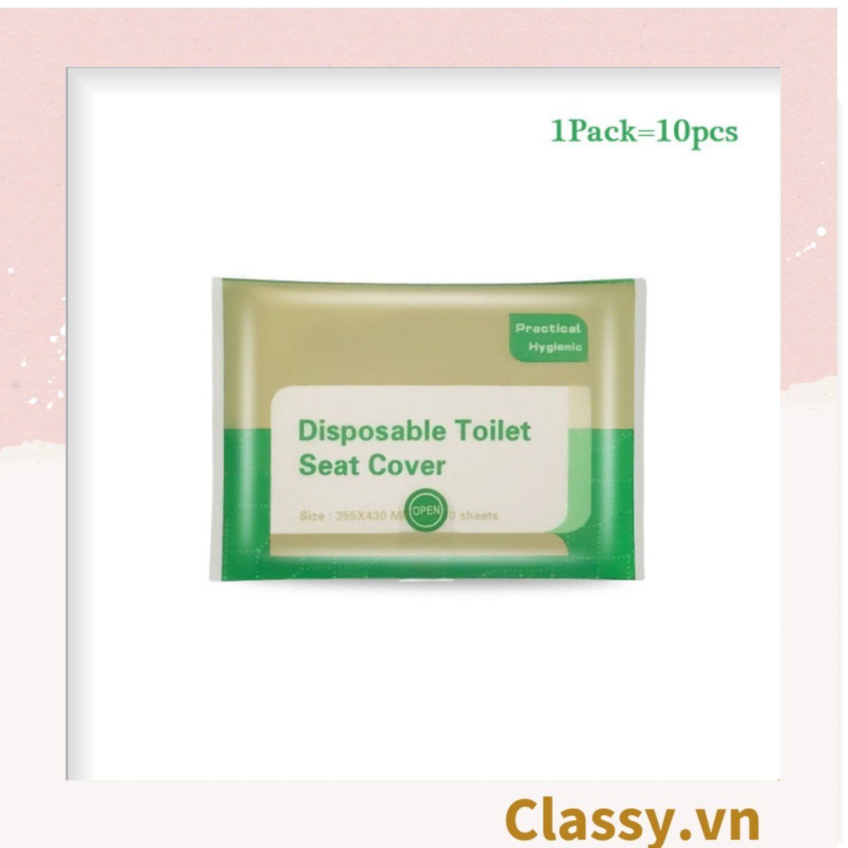 10 miếng Giấy lót bồn cầu dùng 1 lần đi du lịch, miếng lót bồn cầu toilet nhà vệ sinh công cộng tự phân hủy PK1425