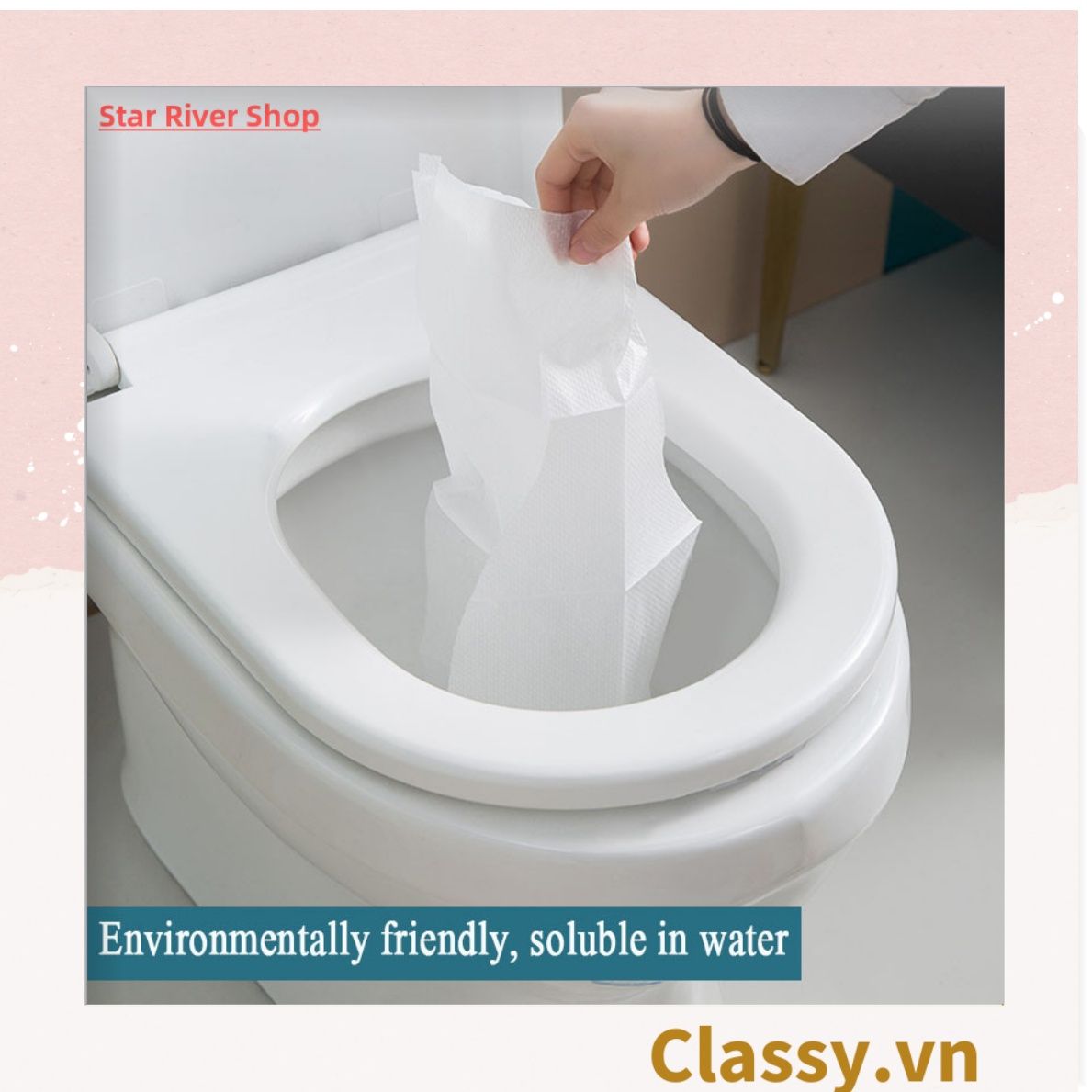  10 miếng Giấy lót bồn cầu dùng 1 lần đi du lịch vnctshop, miếng lót bồn cầu toilet nhà vệ sinh công cộng tự phân hủy PK1425 