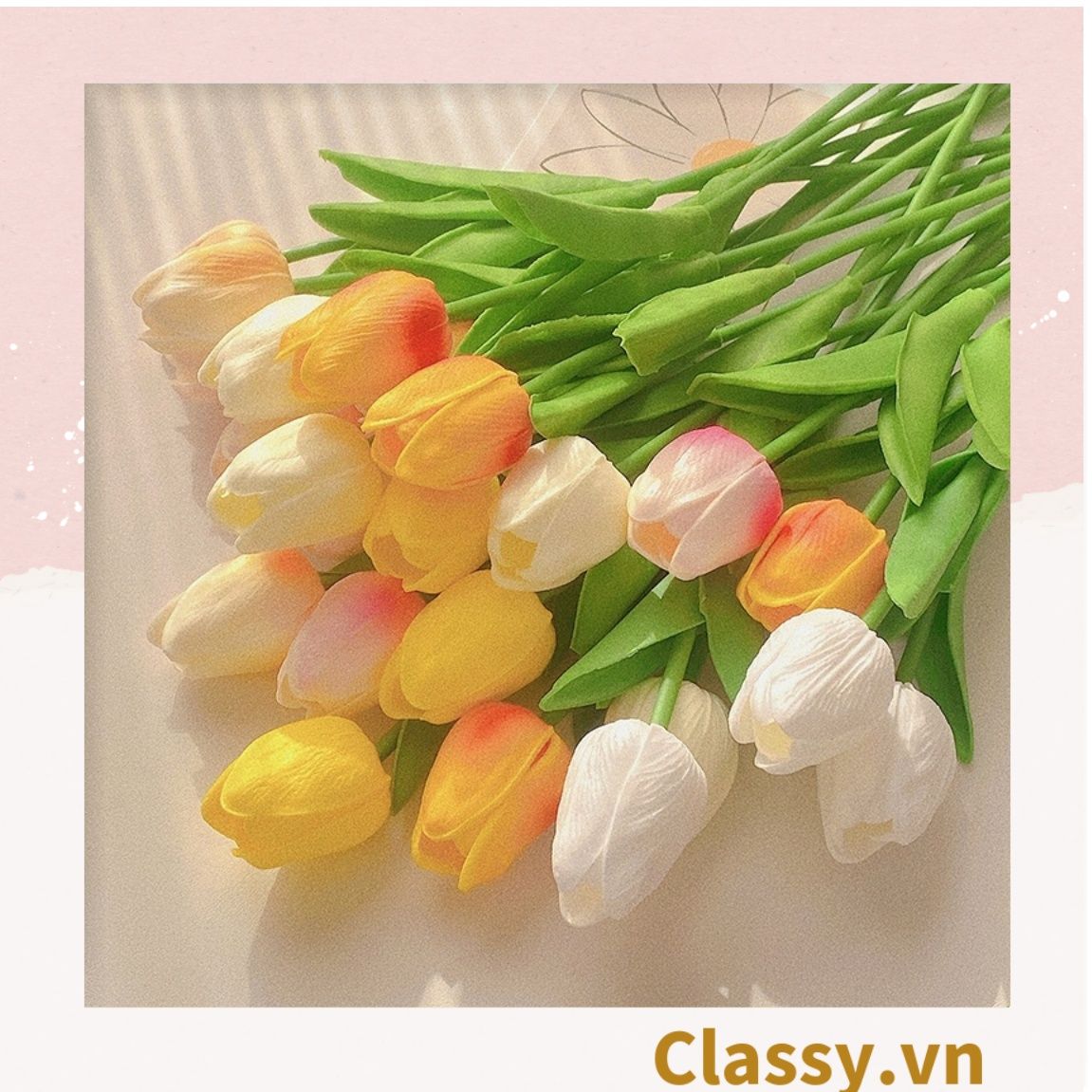 Bông tulip bằng vải, làm đạo cụ chụp hình, trang trí nhà cửa PK1474