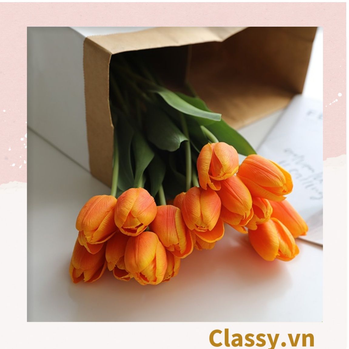Bông tulip bằng vải, làm đạo cụ chụp hình, trang trí nhà cửa PK1474