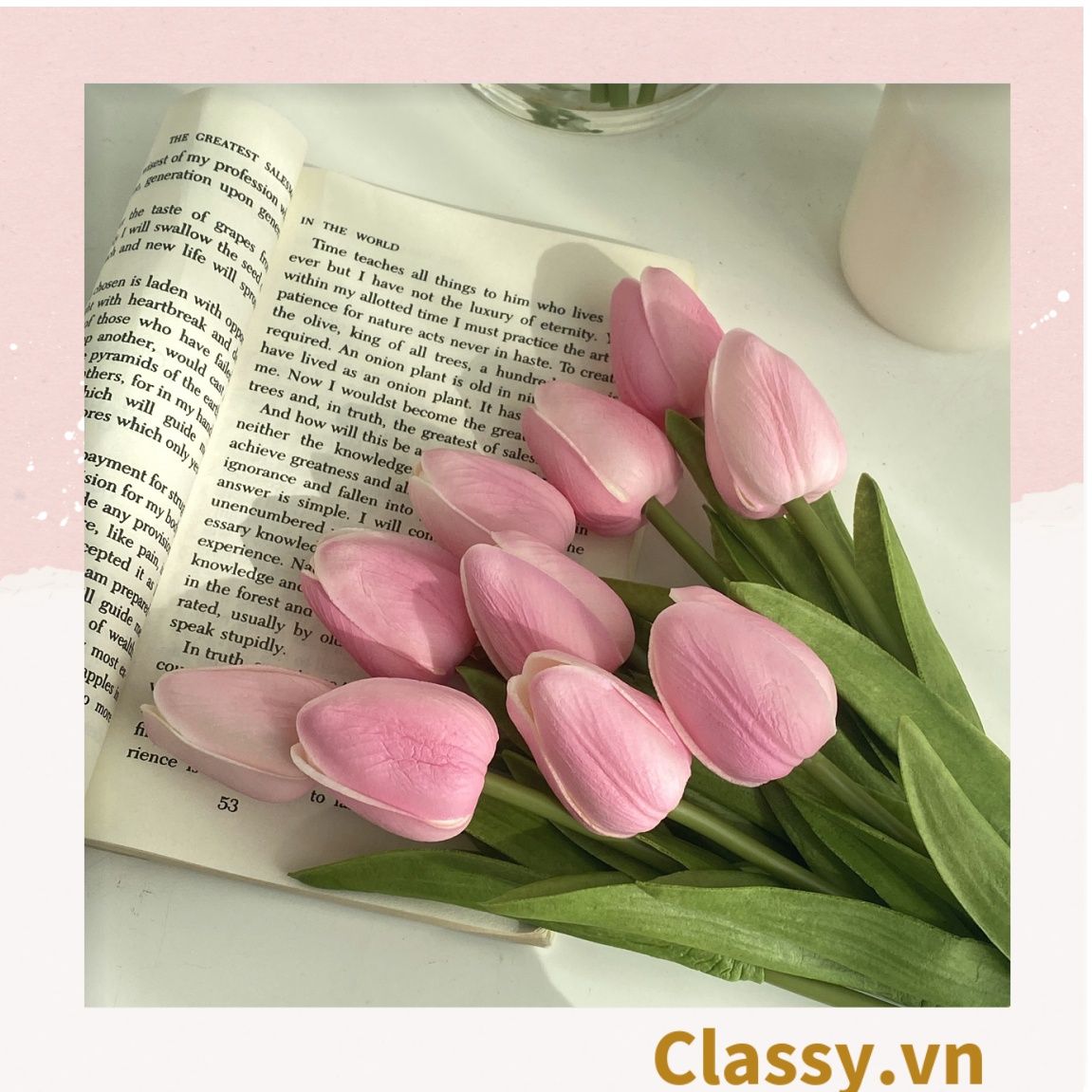 Bông tulip bằng vải, làm đạo cụ chụp hình, trang trí nhà cửa PK1474