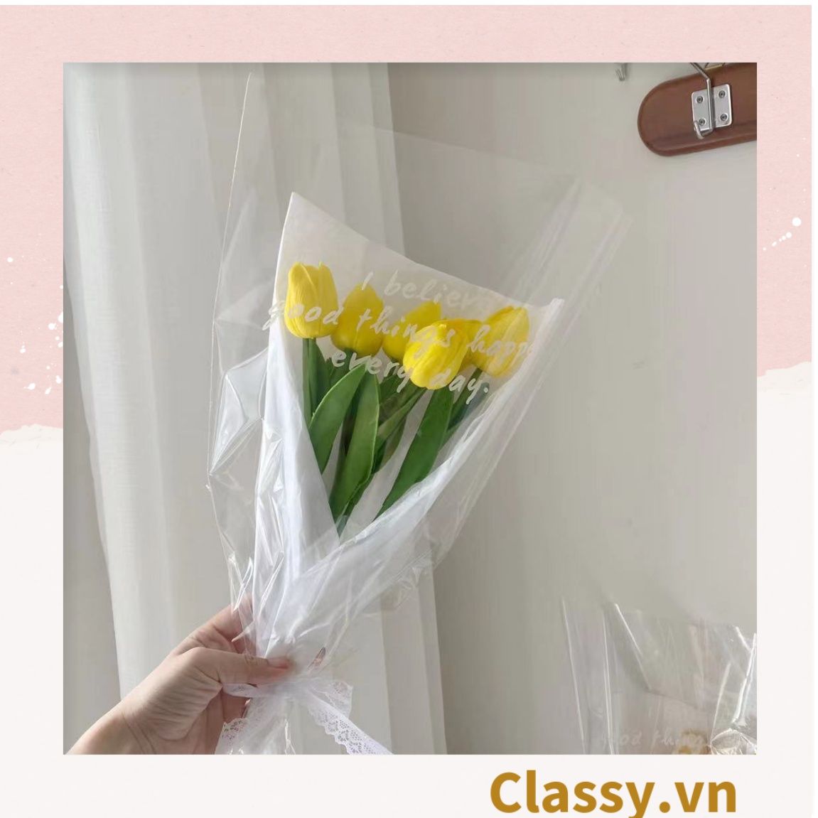 Bông tulip bằng vải, làm đạo cụ chụp hình, trang trí nhà cửa PK1474