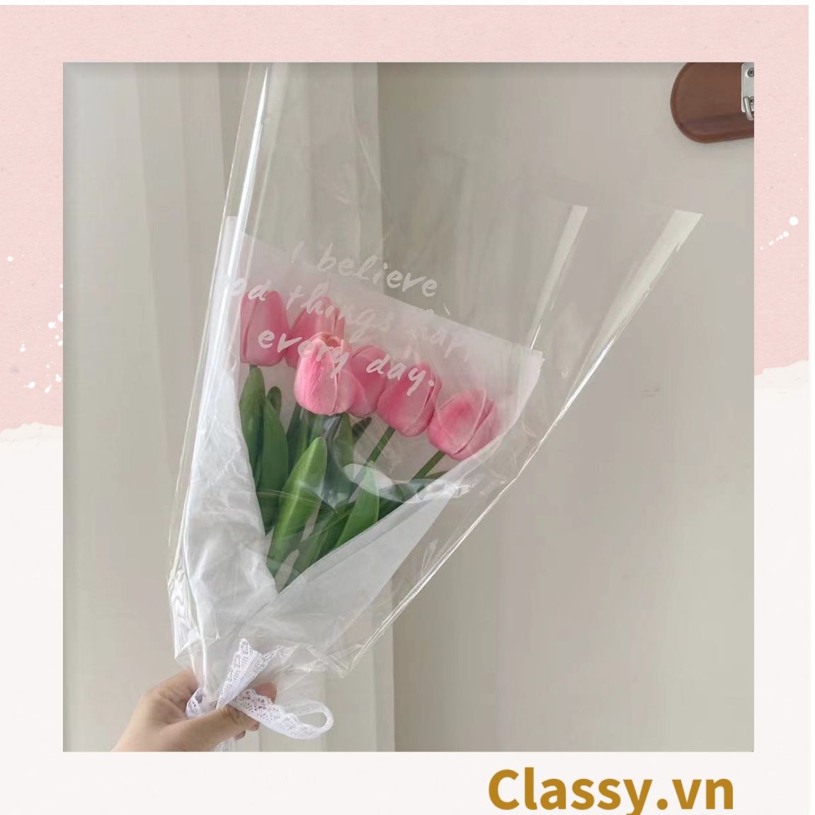 Bông tulip bằng vải, làm đạo cụ chụp hình, trang trí nhà cửa PK1474