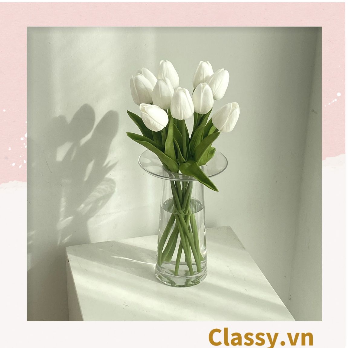 Bông tulip bằng vải, làm đạo cụ chụp hình, trang trí nhà cửa PK1474