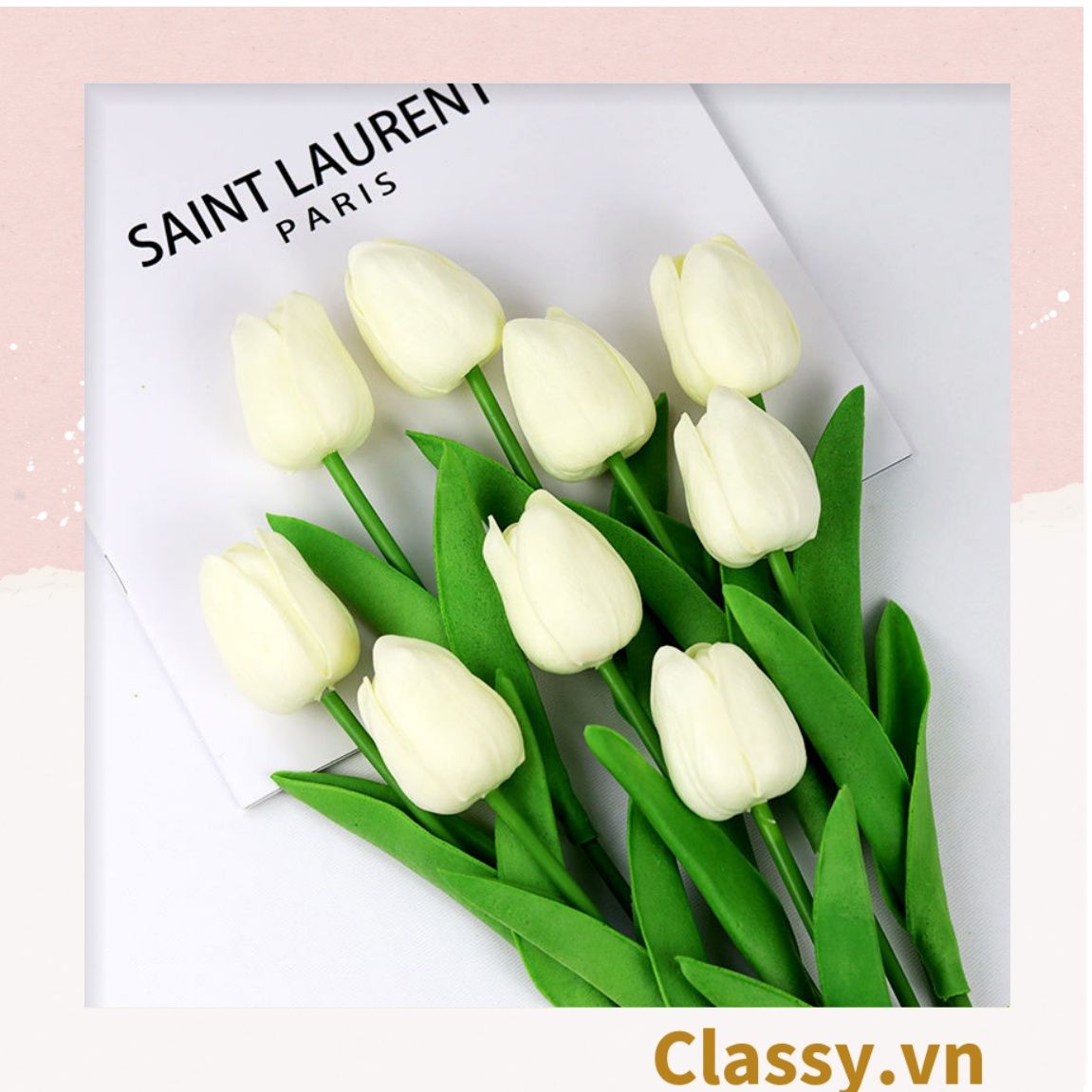  Classy Bông tulip bằng vải, làm đạo cụ chụp hình, trang trí nhà cửa PK1474 