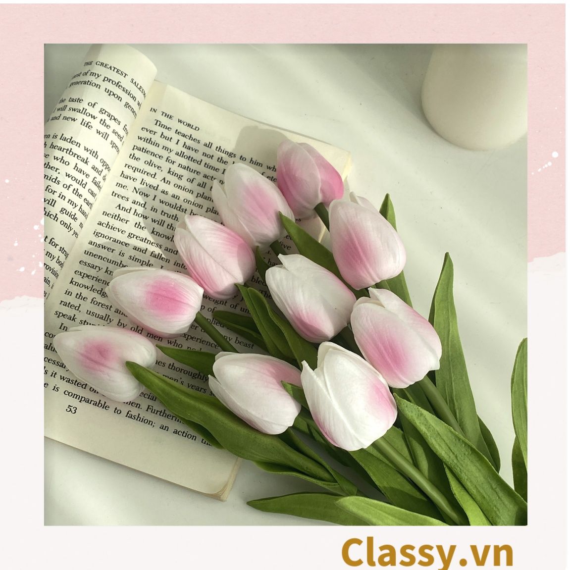  Classy Bông tulip bằng vải, làm đạo cụ chụp hình, trang trí nhà cửa PK1474 