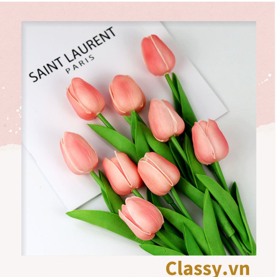 Bông tulip bằng vải, làm đạo cụ chụp hình, trang trí nhà cửa PK1474