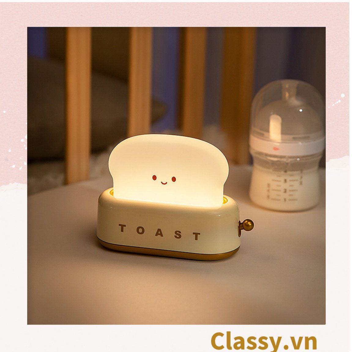 Classy Đèn ngủ hình máy nướng bánh mì, đèn decor phòng nhiều chế độ sáng PK1477