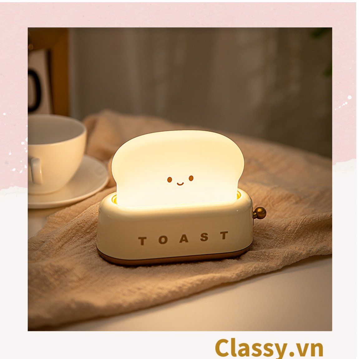 Classy Đèn ngủ hình máy nướng bánh mì, đèn decor phòng nhiều chế độ sáng PK1477