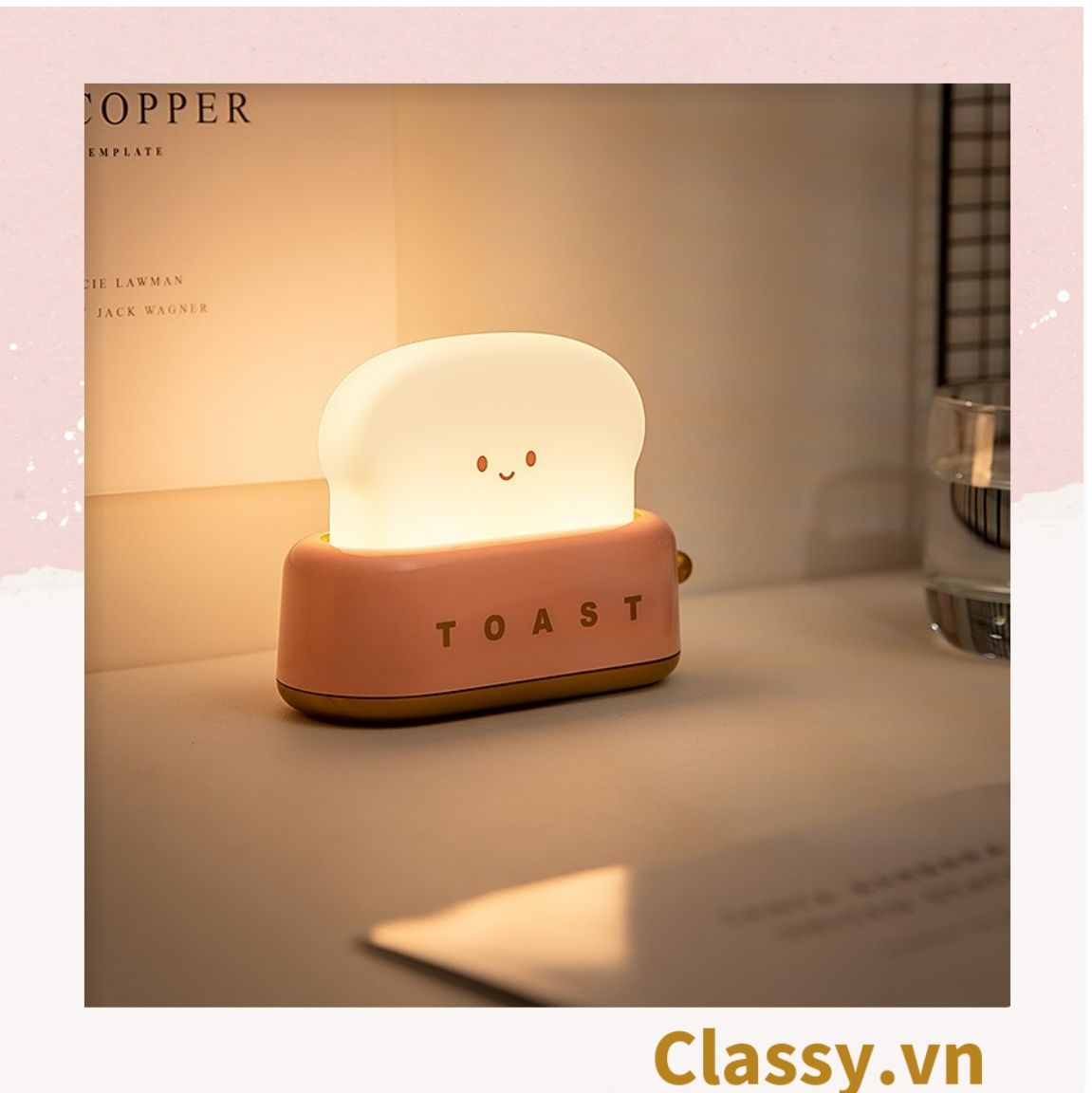 Classy Đèn ngủ hình máy nướng bánh mì, đèn decor phòng nhiều chế độ sáng PK1477