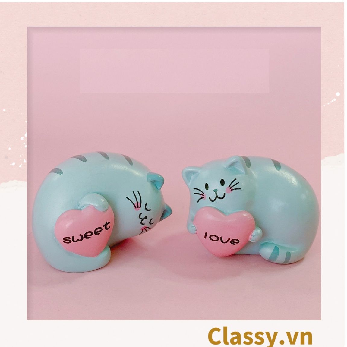 Mô mèo kitty Classy cưng xỉu trưng bày ô tô, tiểu cảnh, bày bàn học, tủ sách, trang trí shop PK697