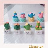  Classy Chậu cây xương rồng mini bằng nhựa, trang trí bàn làm việc, bàn học, decor phòng PK1489 