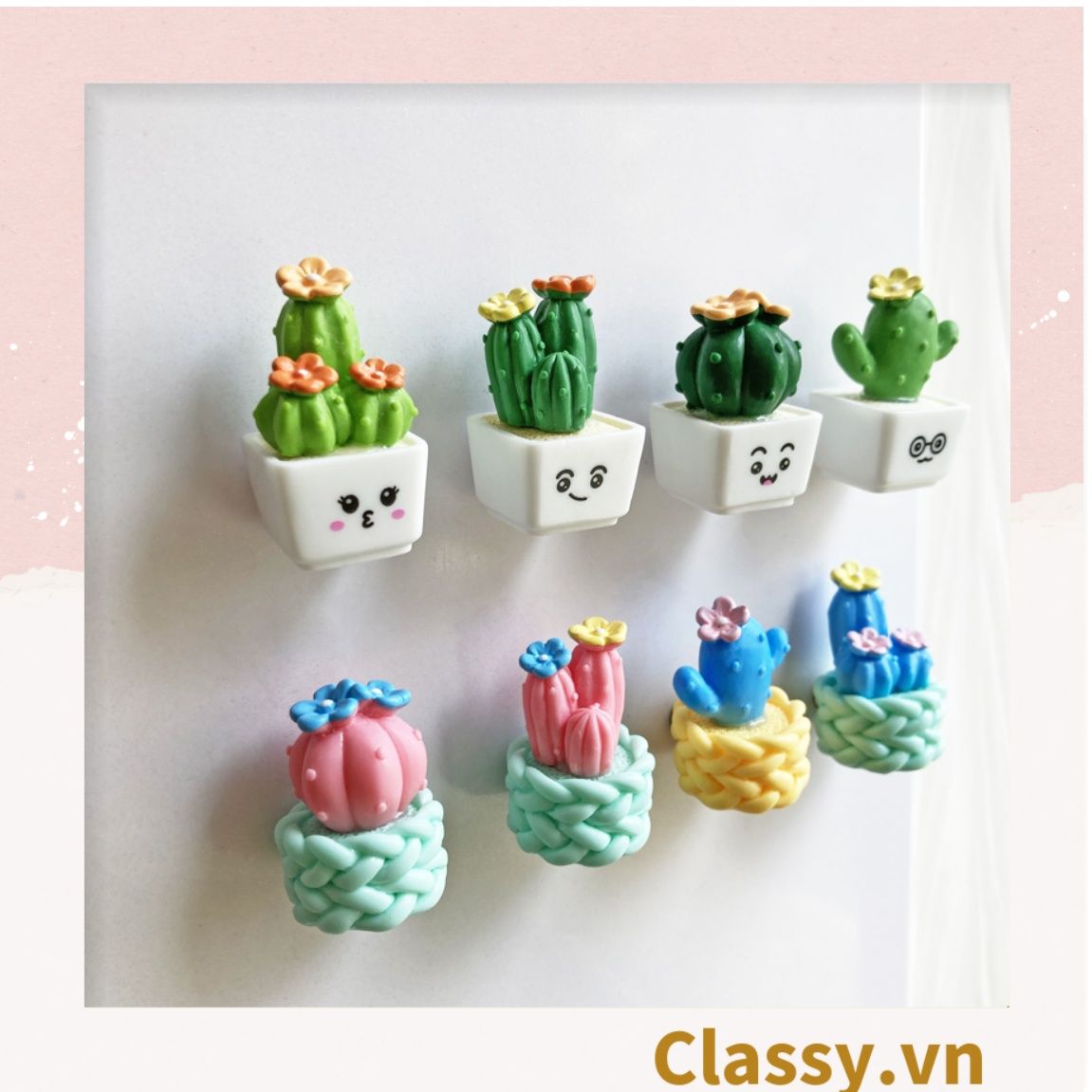 Classy Chậu cây xương rồng mini bằng nhựa, trang trí bàn làm việc, bàn học, decor phòng PK1489