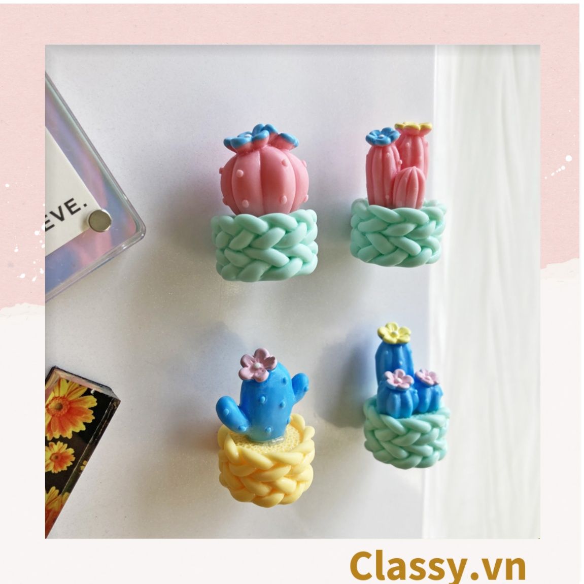 Classy Chậu cây xương rồng mini bằng nhựa, trang trí bàn làm việc, bàn học, decor phòng PK1489