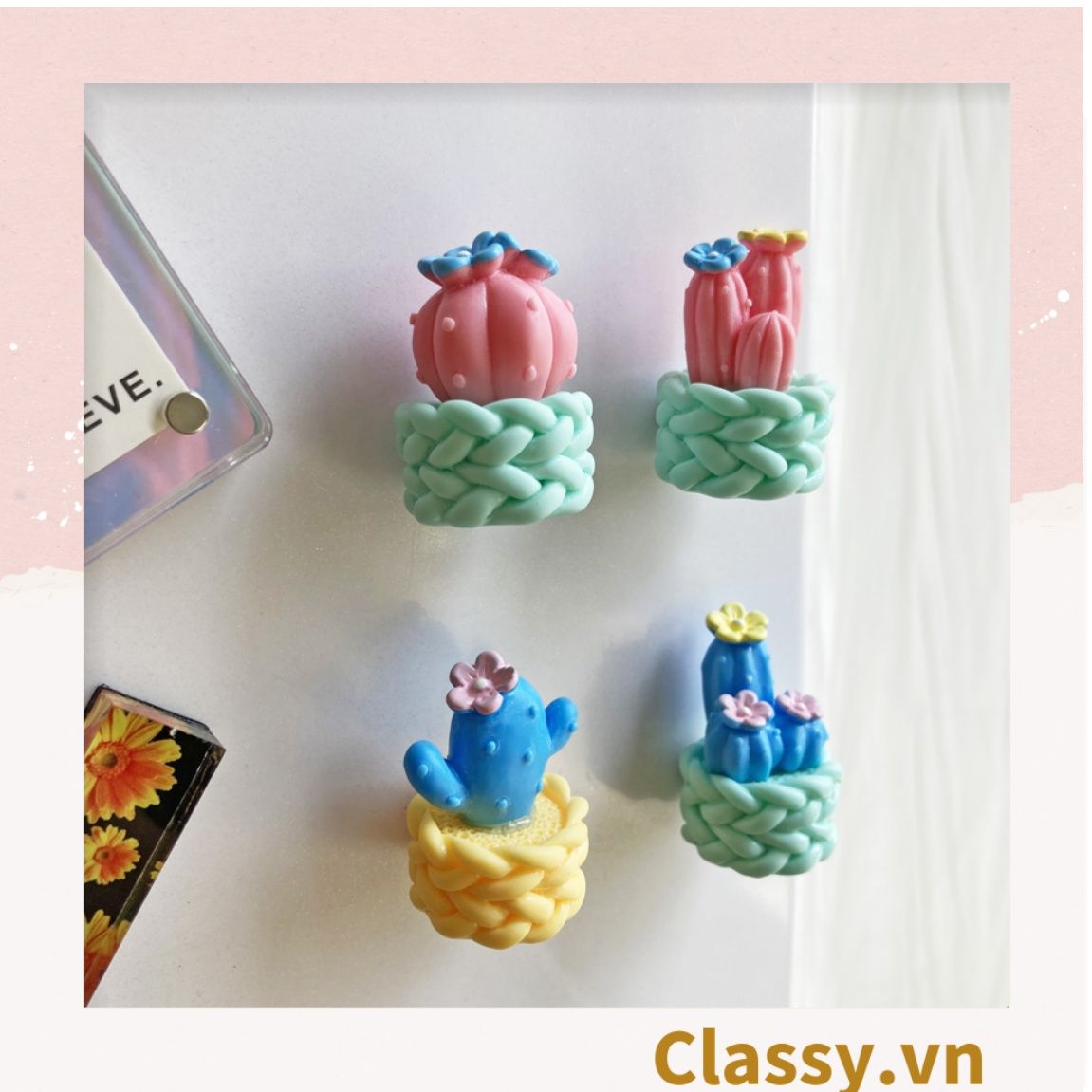  Classy Chậu cây xương rồng mini bằng nhựa, trang trí bàn làm việc, bàn học, decor phòng PK1489 