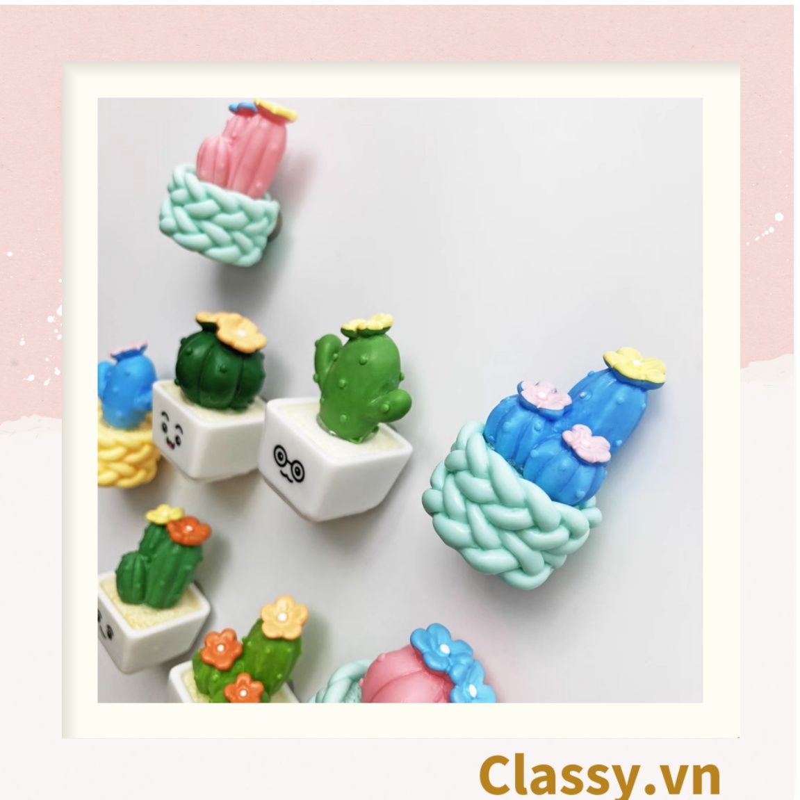  Classy Chậu cây xương rồng mini bằng nhựa, trang trí bàn làm việc, bàn học, decor phòng PK1489 