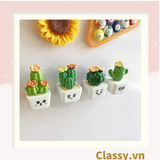  Classy Chậu cây xương rồng mini bằng nhựa, trang trí bàn làm việc, bàn học, decor phòng PK1489 