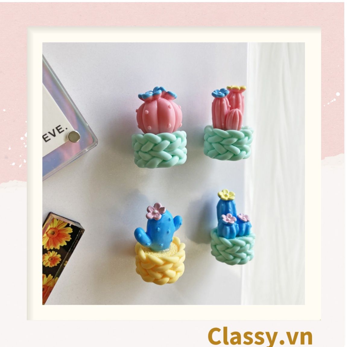 Classy Chậu cây xương rồng mini bằng nhựa, trang trí bàn làm việc, bàn học, decor phòng PK1489