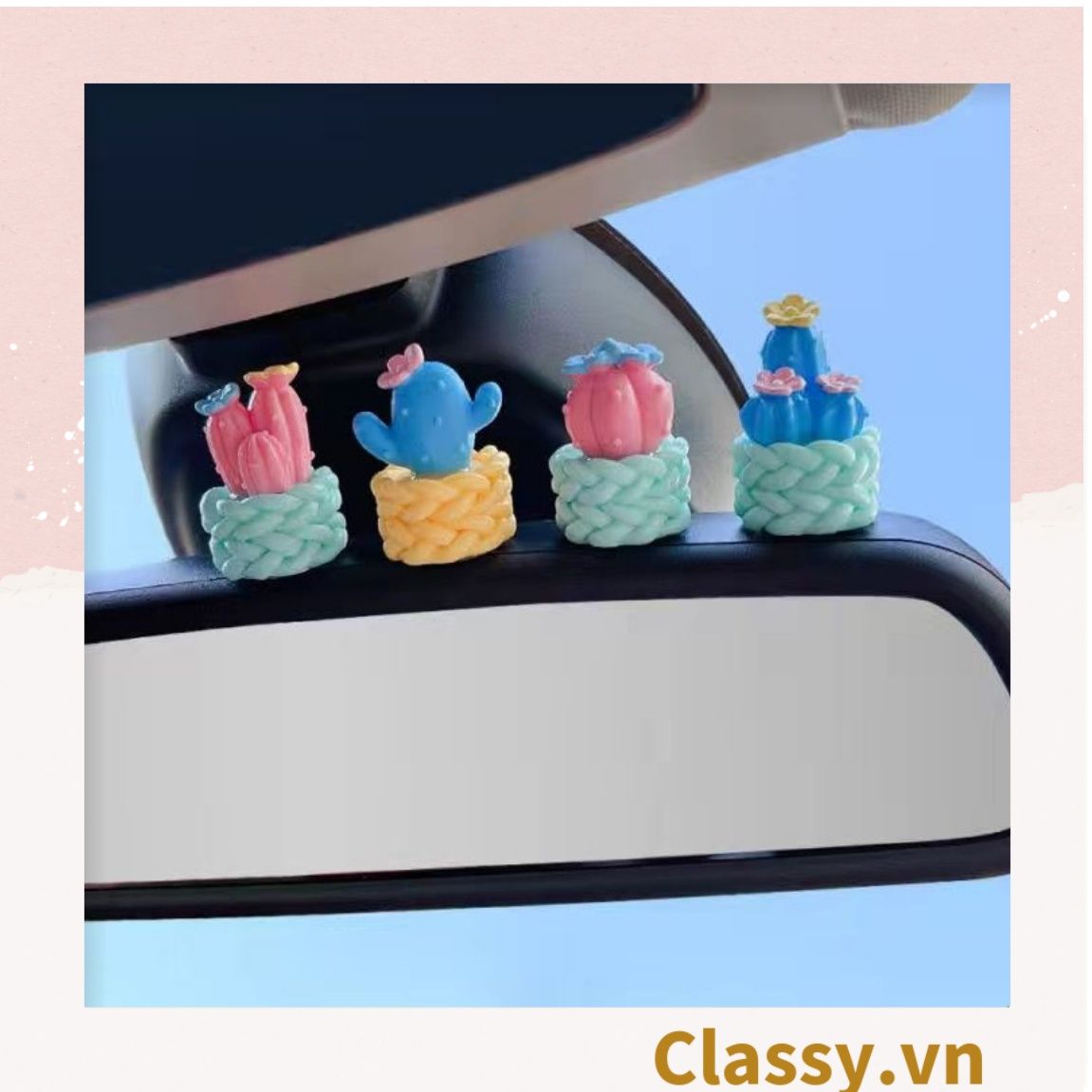Classy Chậu cây xương rồng mini bằng nhựa, trang trí bàn làm việc, bàn học, decor phòng PK1489