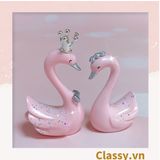  Classy Bộ 2 con thiên nga bằng sứ cao cấp, trang trí bàn làm việc, bàn học, decor phòng PK1490 