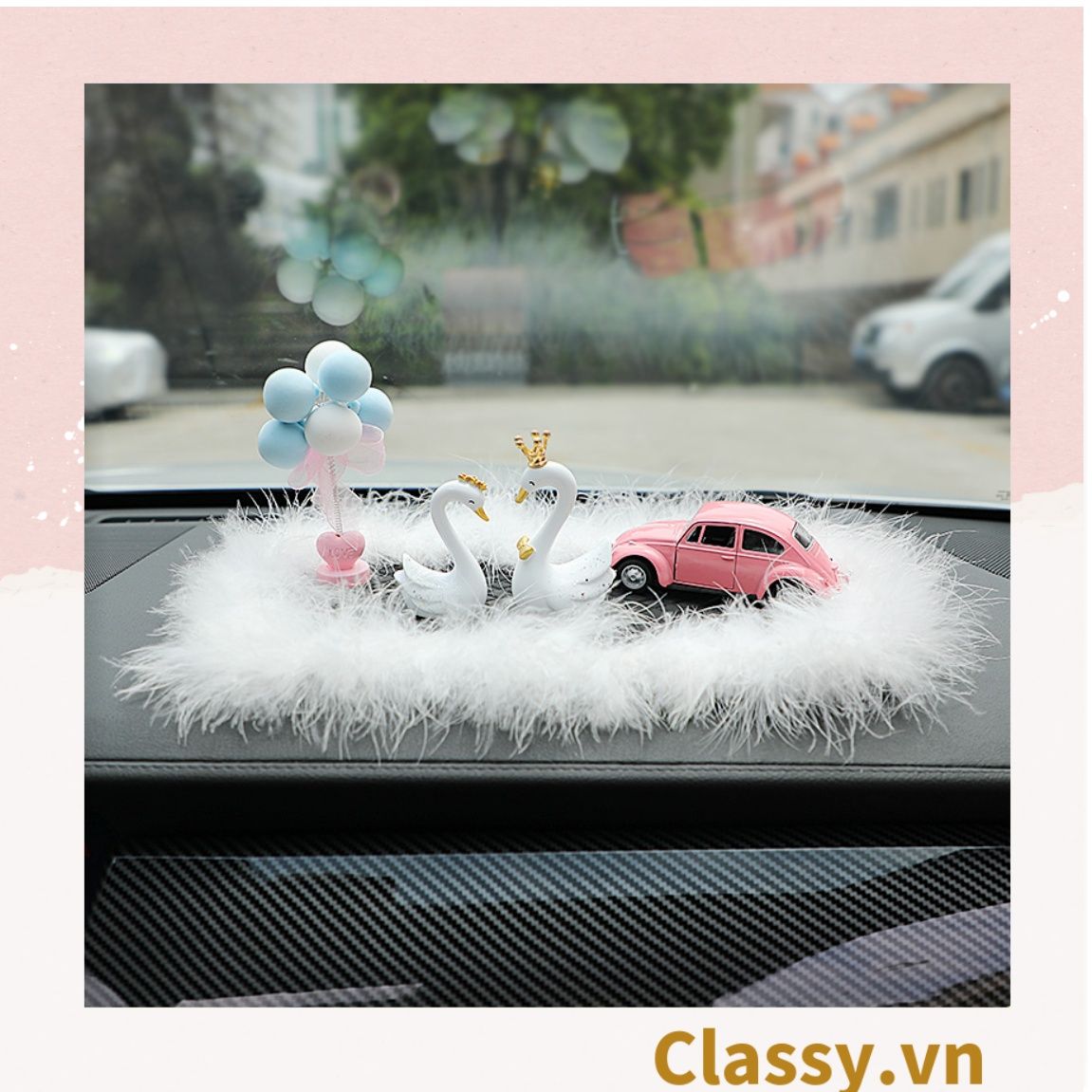  Classy Bộ 2 con thiên nga bằng sứ cao cấp, trang trí bàn làm việc, bàn học, decor phòng PK1490 