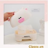  Classy Hộp nhựa đựng khăn giấy rút, họa tiết con vật đáng yêu PK1492 