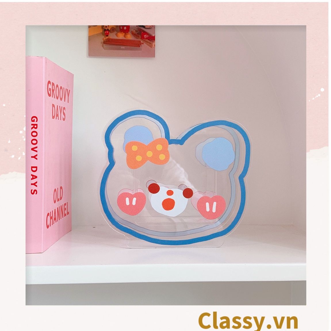 Classy Hộp đựng bút, đựng cọ trong suốt họa tiết ngẫu nhiên độc đáo PK1493