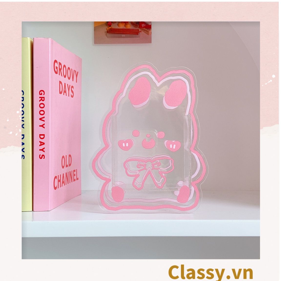 Classy Hộp đựng bút, đựng cọ trong suốt họa tiết ngẫu nhiên độc đáo PK1493