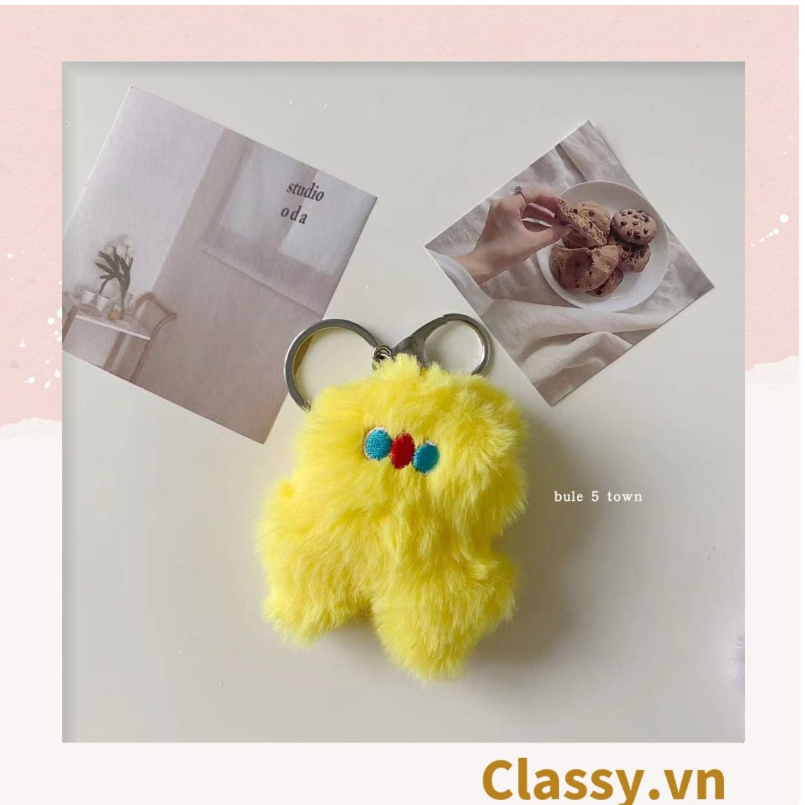  Classy Móc khóa búp bê lông Little Monster gắn túi xách, chìa khóa, điện thoại PK1502 