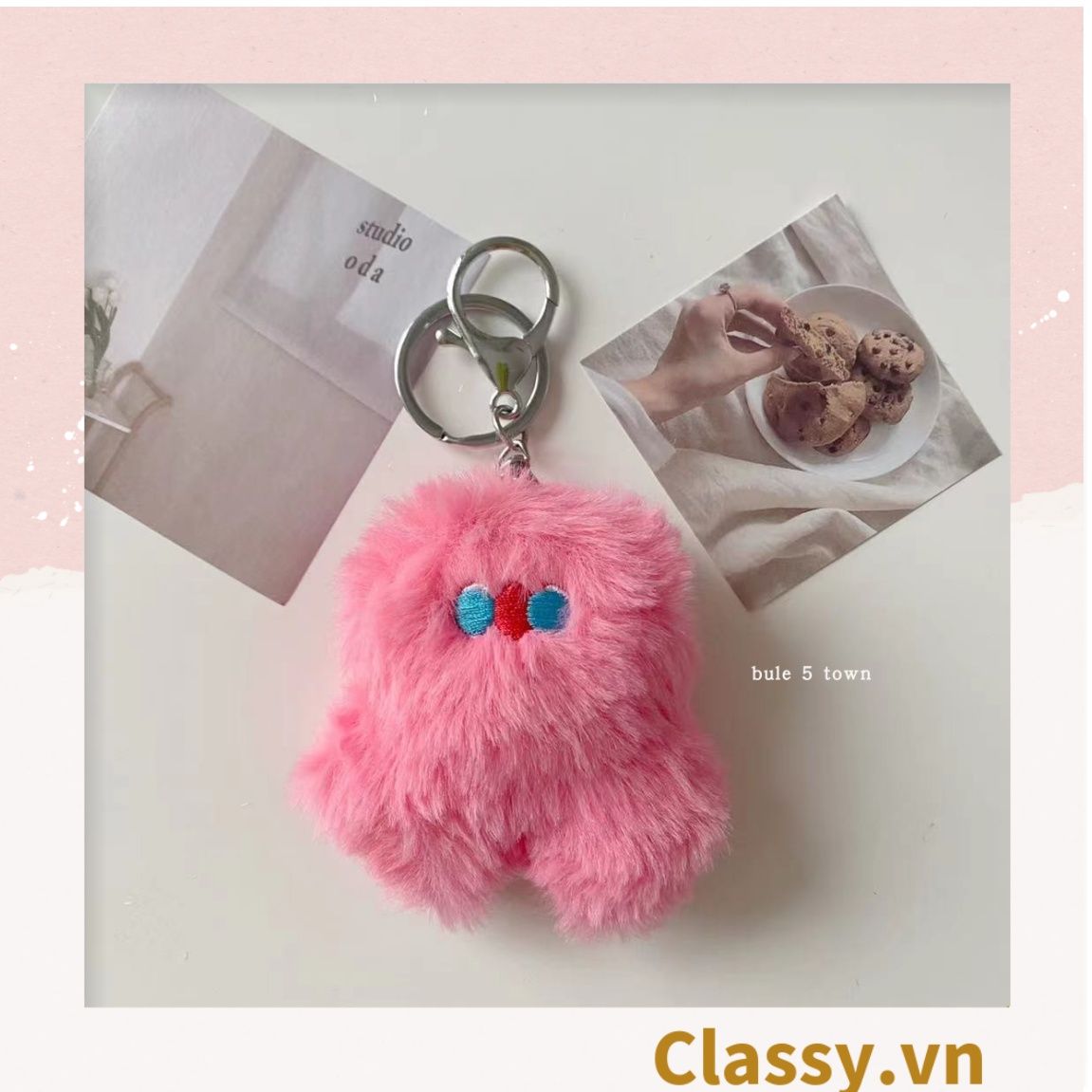  Classy Móc khóa búp bê lông Little Monster gắn túi xách, chìa khóa, điện thoại PK1502 