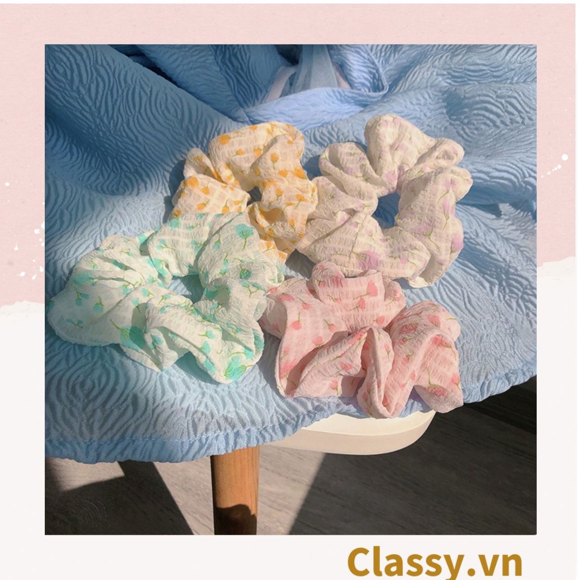  Classy Dây cột tóc, Scrunchies nhiều màu hàn quốc nữ tính PK1504 