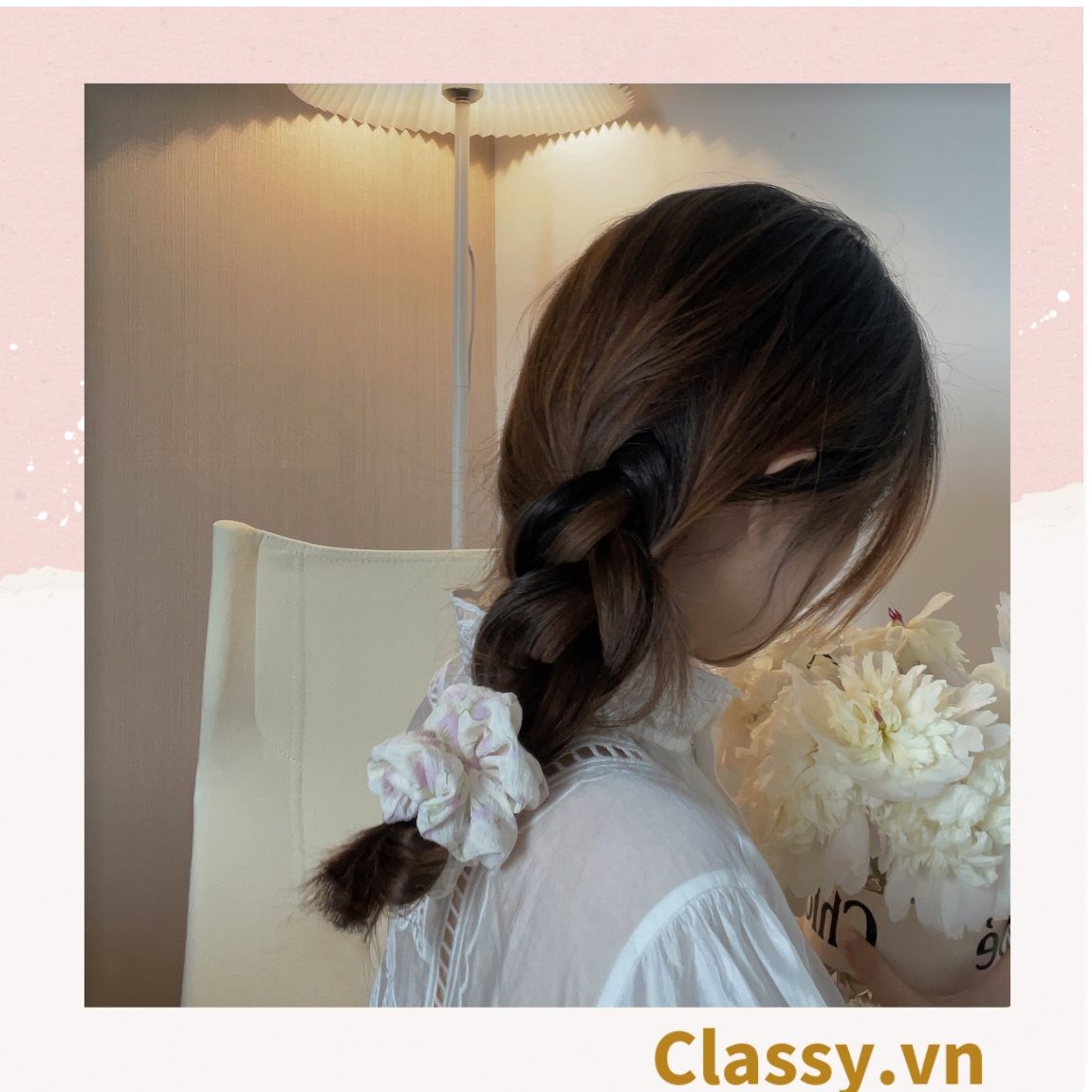  Classy Dây cột tóc, Scrunchies nhiều màu hàn quốc nữ tính PK1504 