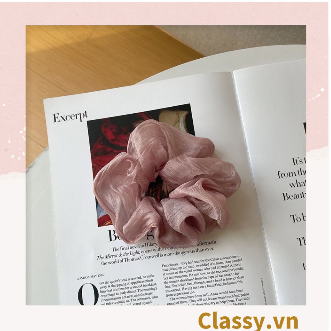  Classy Dây cột tóc, Scrunchies vải voan phong cách hàn quốc PK1505 