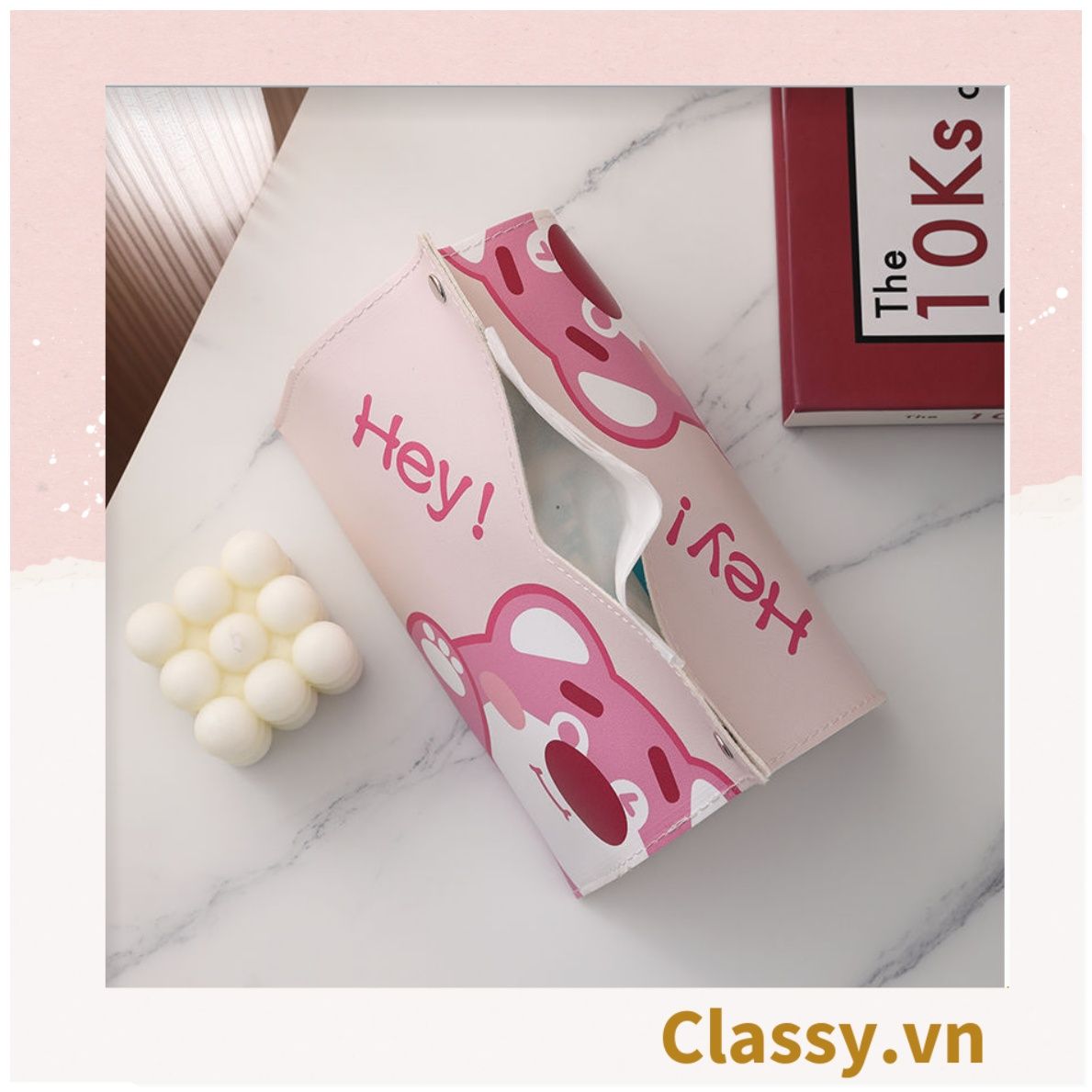 Classy Hộp đựng khăn giấy bằng da PU chống thấm nước PK1511