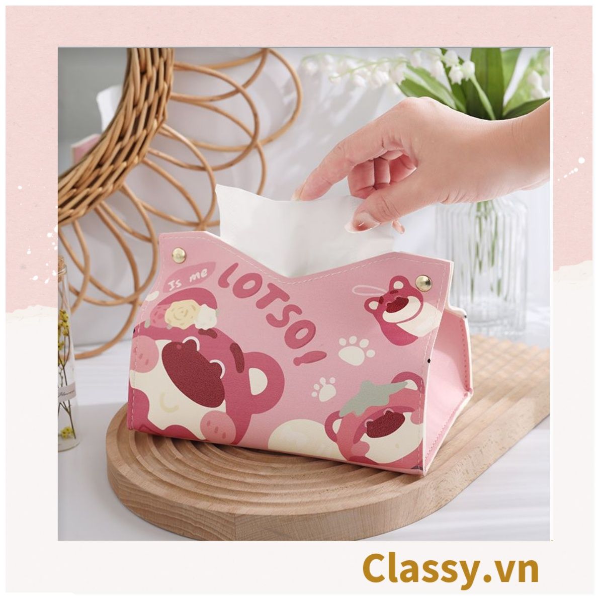  Classy Hộp đựng khăn giấy bằng da PU chống thấm nước PK1511 