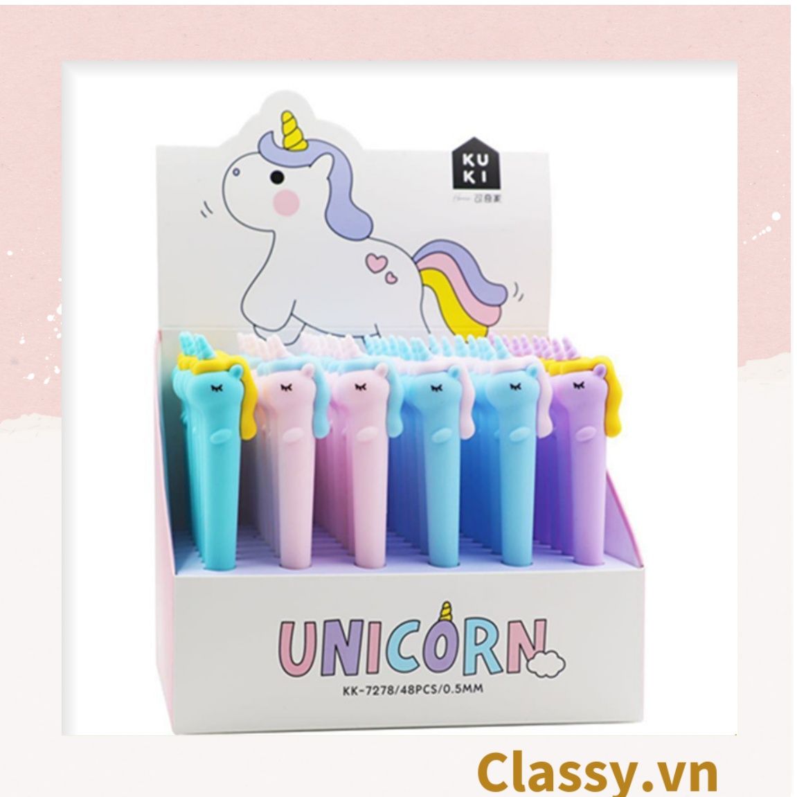  Classy Bút gel ngựa unicorn nhiều màu pastel PK1514 