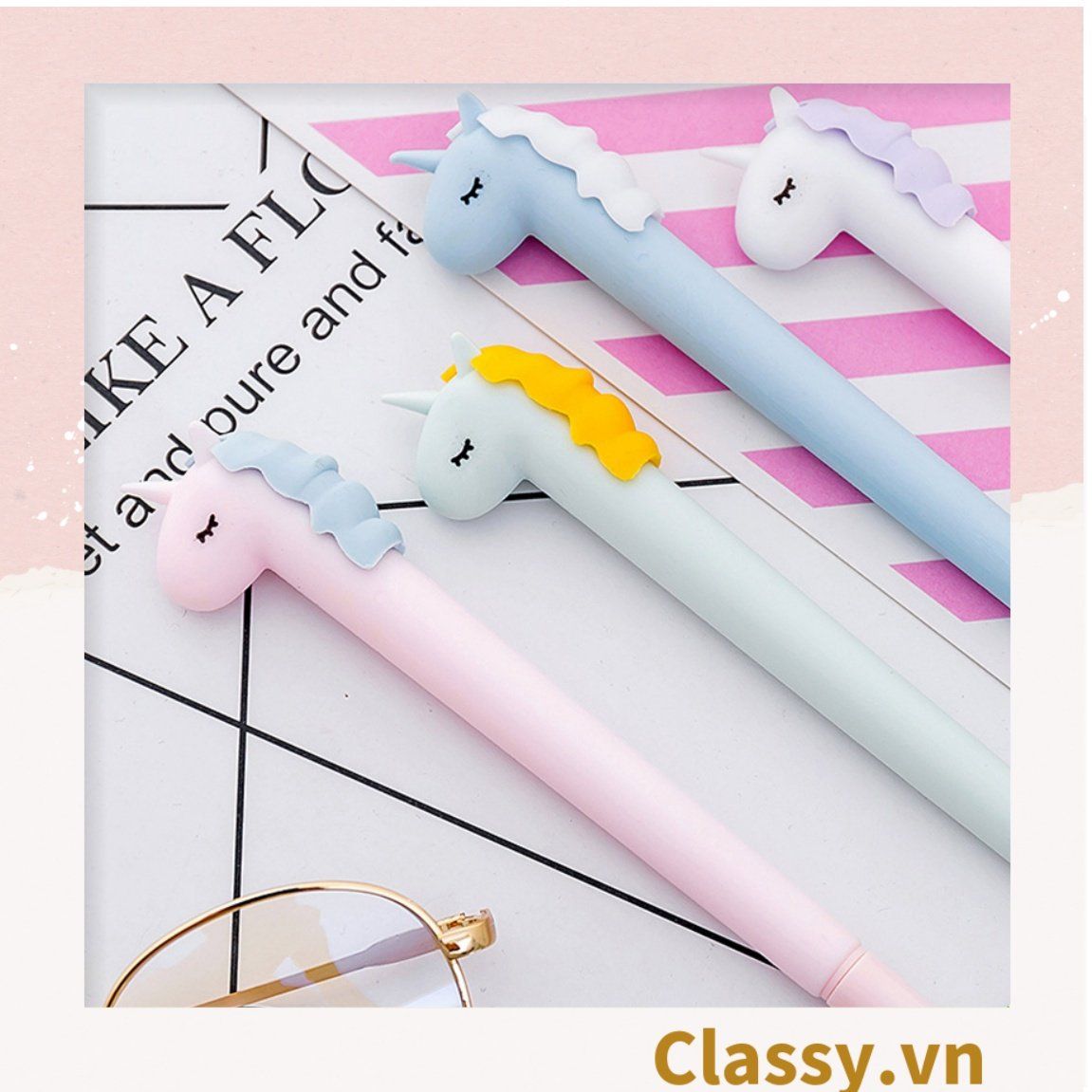  Classy Bút gel ngựa unicorn nhiều màu pastel PK1514 