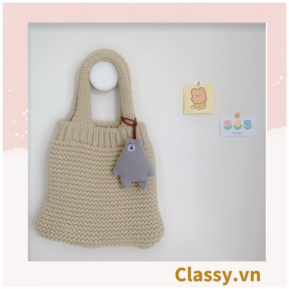 Classy Móc khóa mặt gấu nhiều màu, móc khóa điện thoại, sổ tay treo thẻ tên, buộc lên hành lý, treo lên xe PK1518