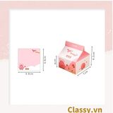  Classy Hộp giấy note, giấy ghi chú hình hộp sữa, có khe rút tiện lợi PK1520 