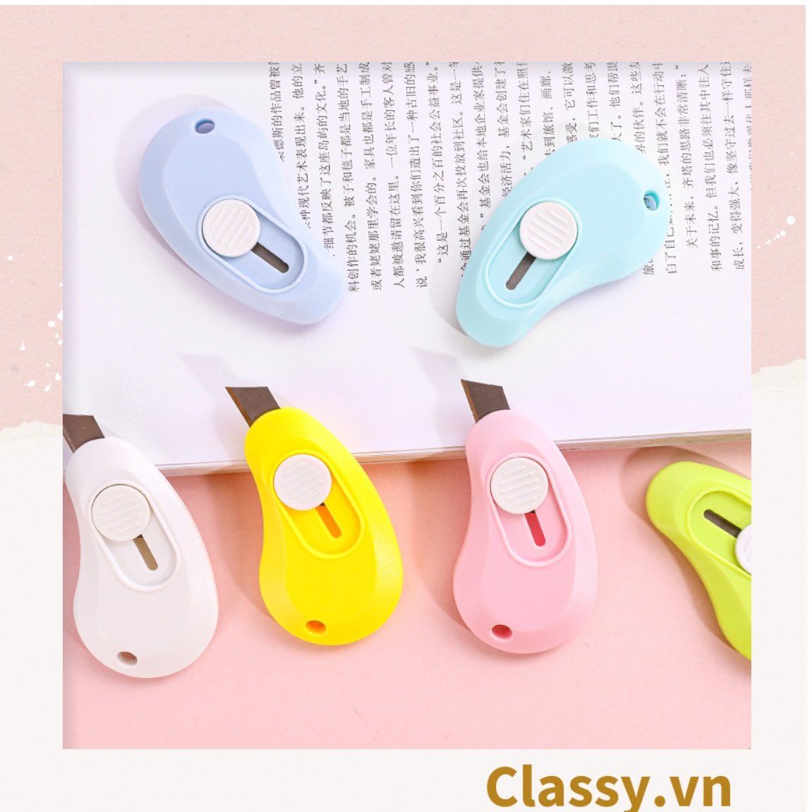 Classy Dao rọc giấy cầm tay nhỏ xinh màu pastel PK1523