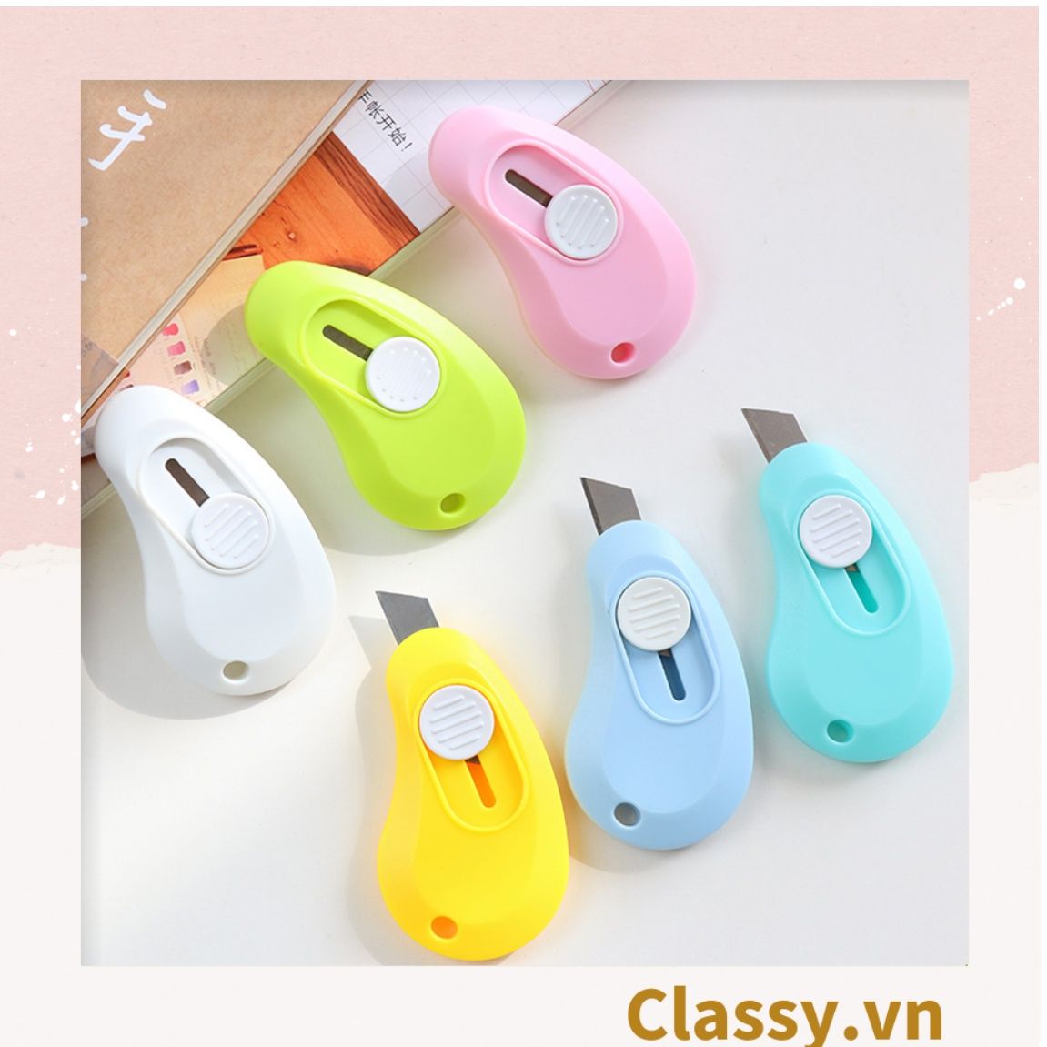 Classy Dao rọc giấy cầm tay nhỏ xinh màu pastel PK1523