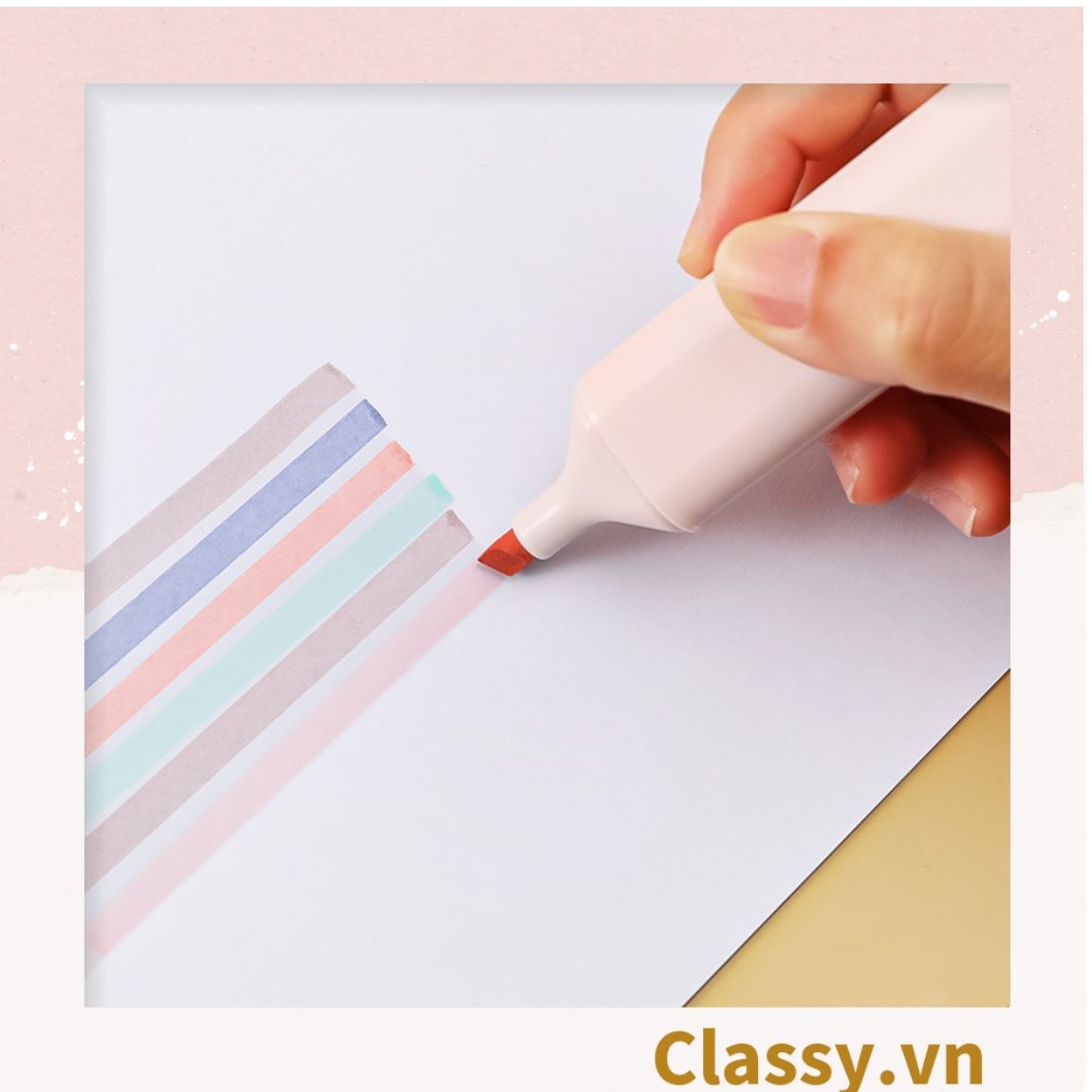  Classy Hộp 6 bút highlight, bút dạ quang, bút đánh dấu tiện lợi PK1524 