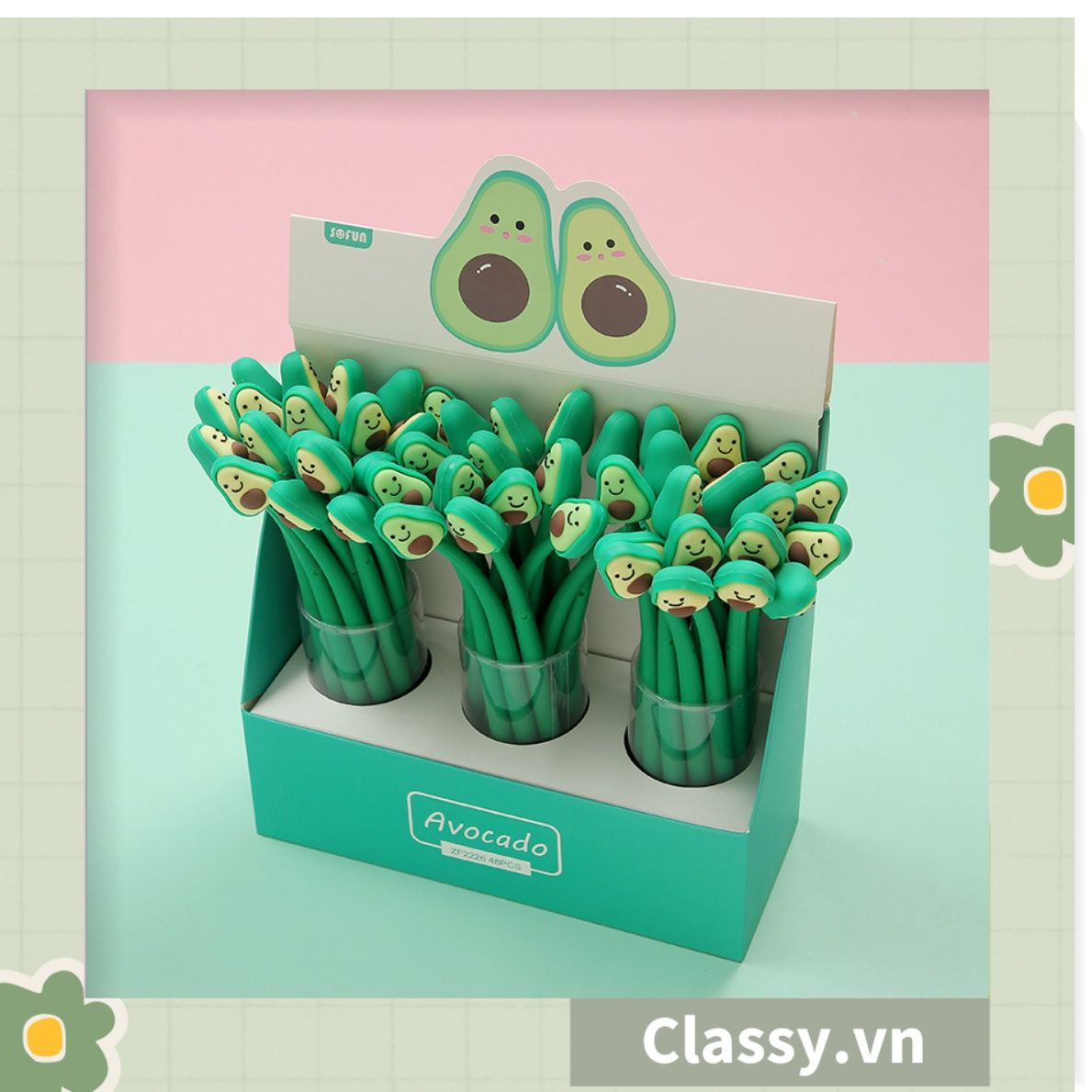 Bút gel trái cây nhiệt đới, siêu dẻo, nhiều màu pastel PK1529