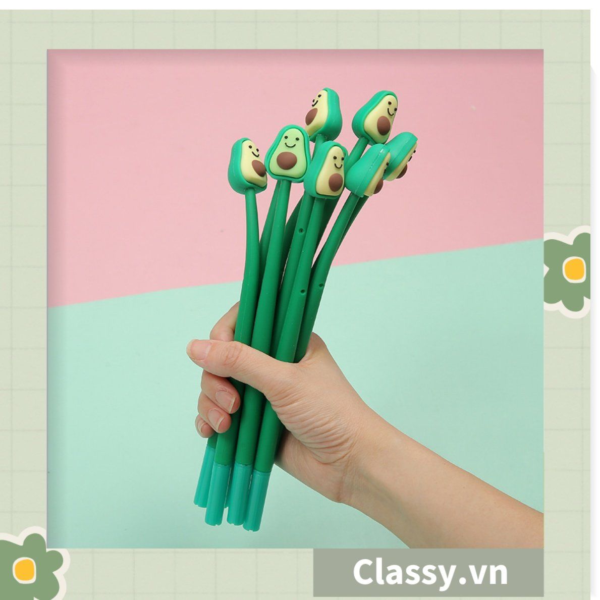 Bút gel trái cây nhiệt đới, siêu dẻo, nhiều màu pastel PK1529