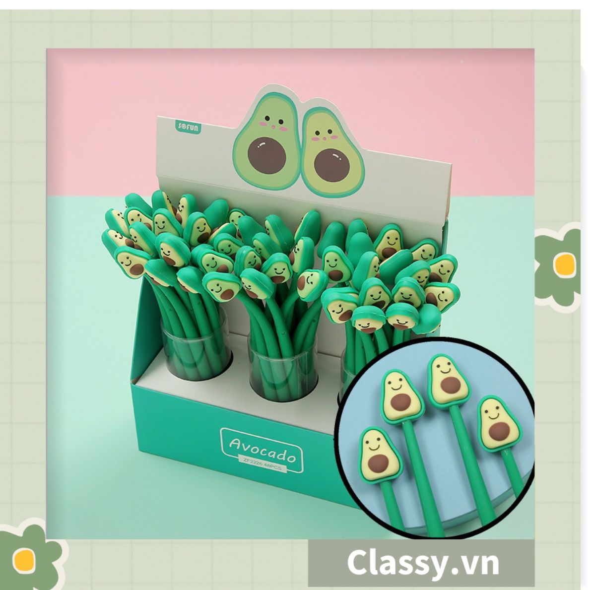 Bút gel trái cây nhiệt đới, siêu dẻo, nhiều màu pastel PK1529