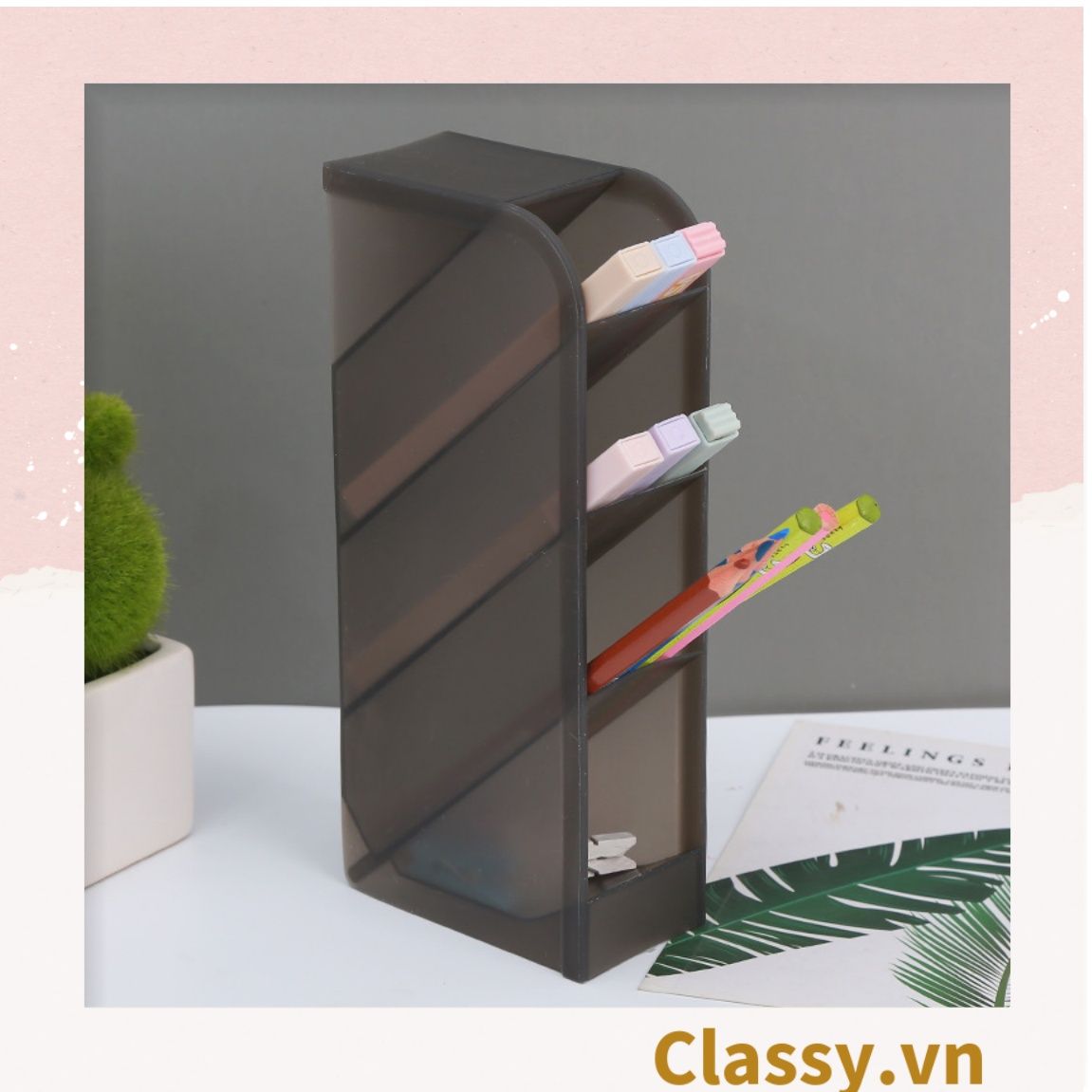 Classy Kệ đựng bút, ống đựng bút 4 tầng, kệ đa năng nhiều màu PK1533