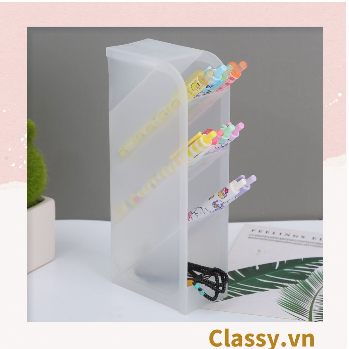 Classy Kệ đựng bút, ống đựng bút 4 tầng, kệ đa năng nhiều màu PK1533