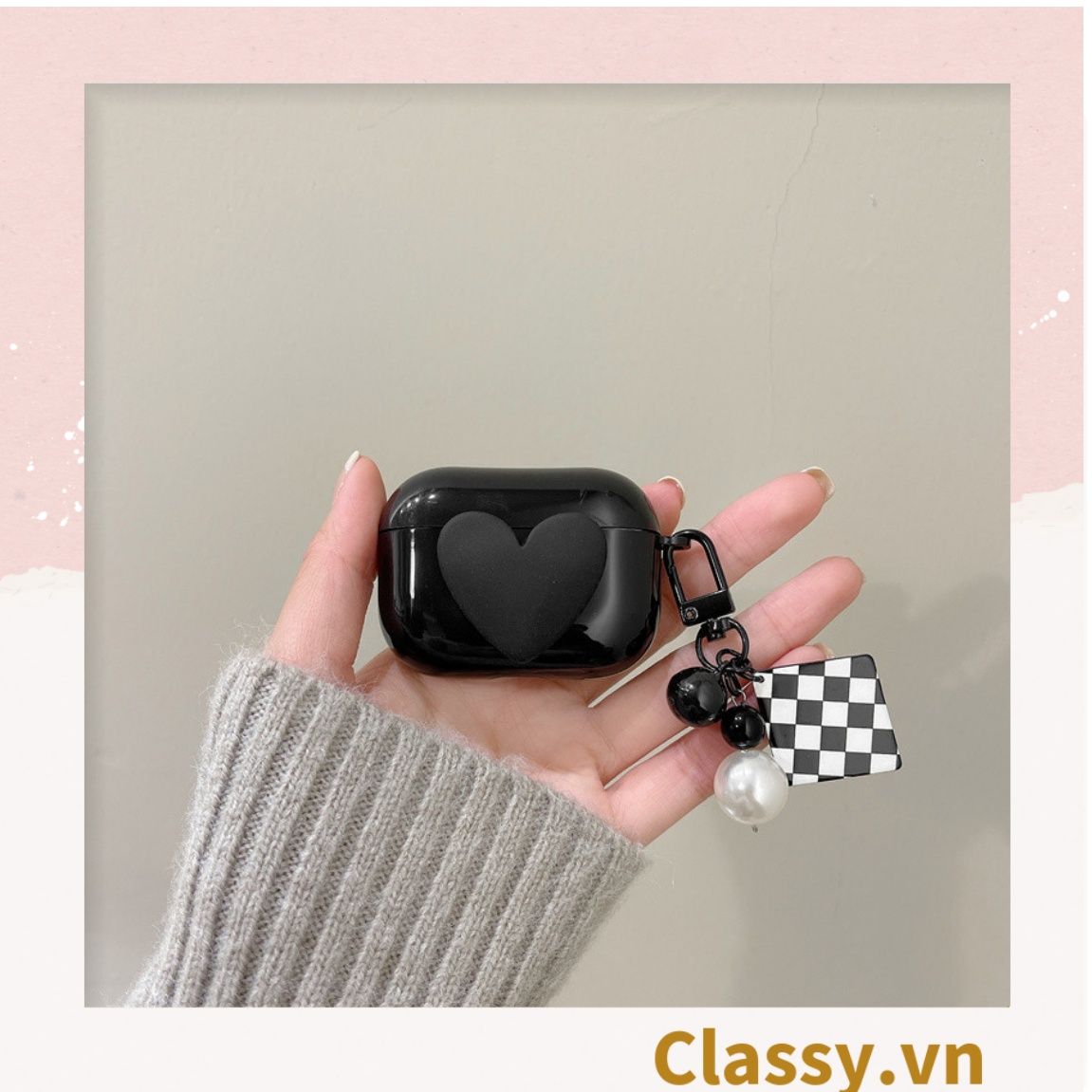 Classy Móc khóa trắng đen nhiều họa tiết độc đáo, móc khóa điện thoại, balo thời trang PK1540
