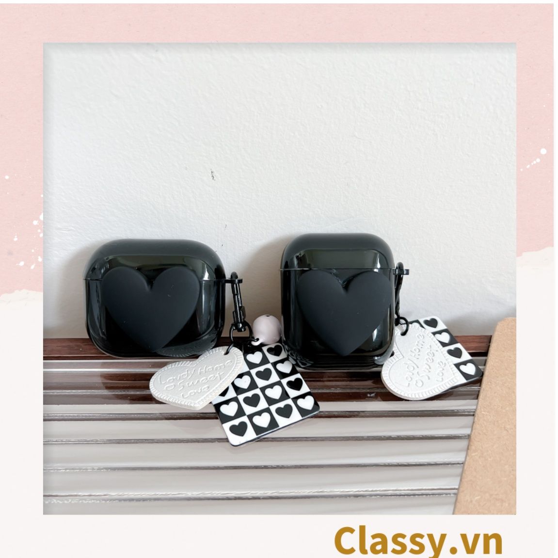 Classy Móc khóa trắng đen nhiều họa tiết độc đáo, móc khóa điện thoại, balo thời trang PK1540